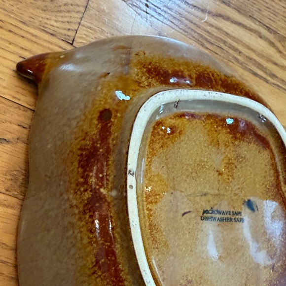 Ceramic Owl Dish Art - Green and Brown - Picture 9 of 13